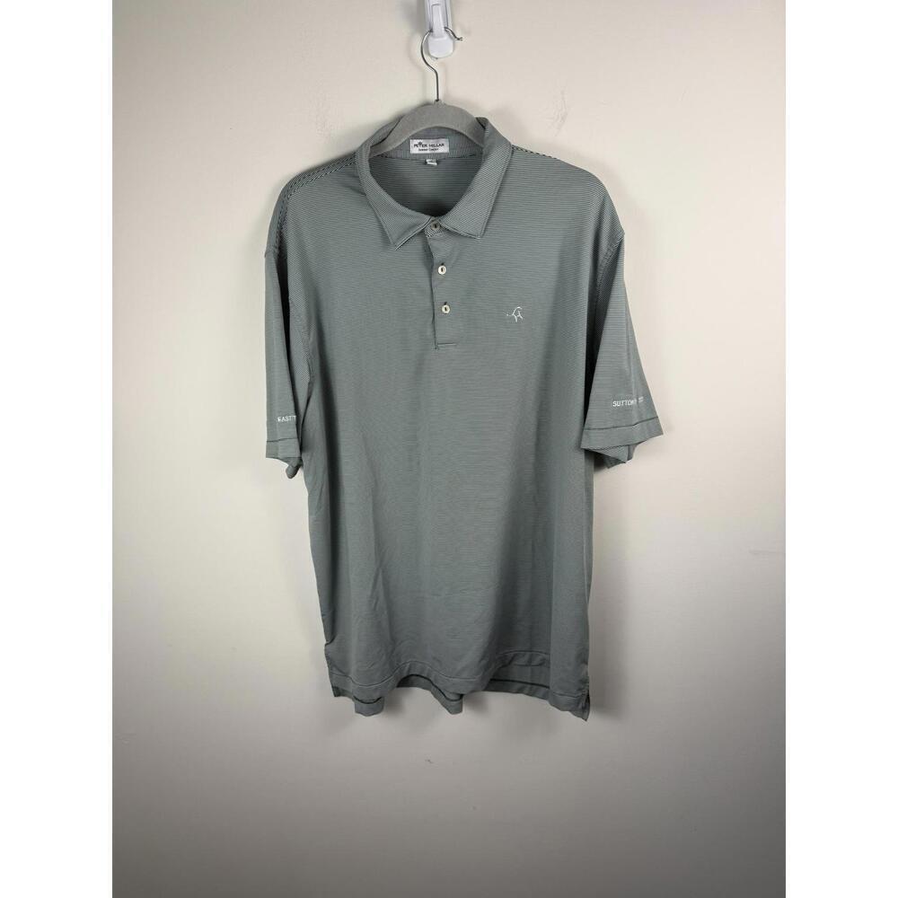 Peter Millar‎ Summer Comfort Performance Golf Polo Dark Green Stripe XL